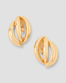 Abstract Line Earring - front view | 14k gold earrings