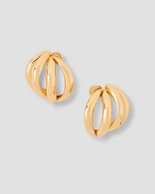 Small Abstract Line Earring - front view | gold earrings
