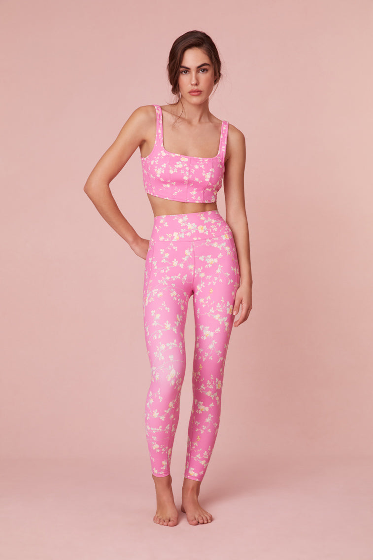 Floral Pink Full Coverage Sports Bra