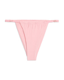 Adjustable Ruched Towel Terry Bikini Bottom | Baby Pink