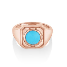 Women | Aegean Turquoise Signet Ring | 14k Rose Gold