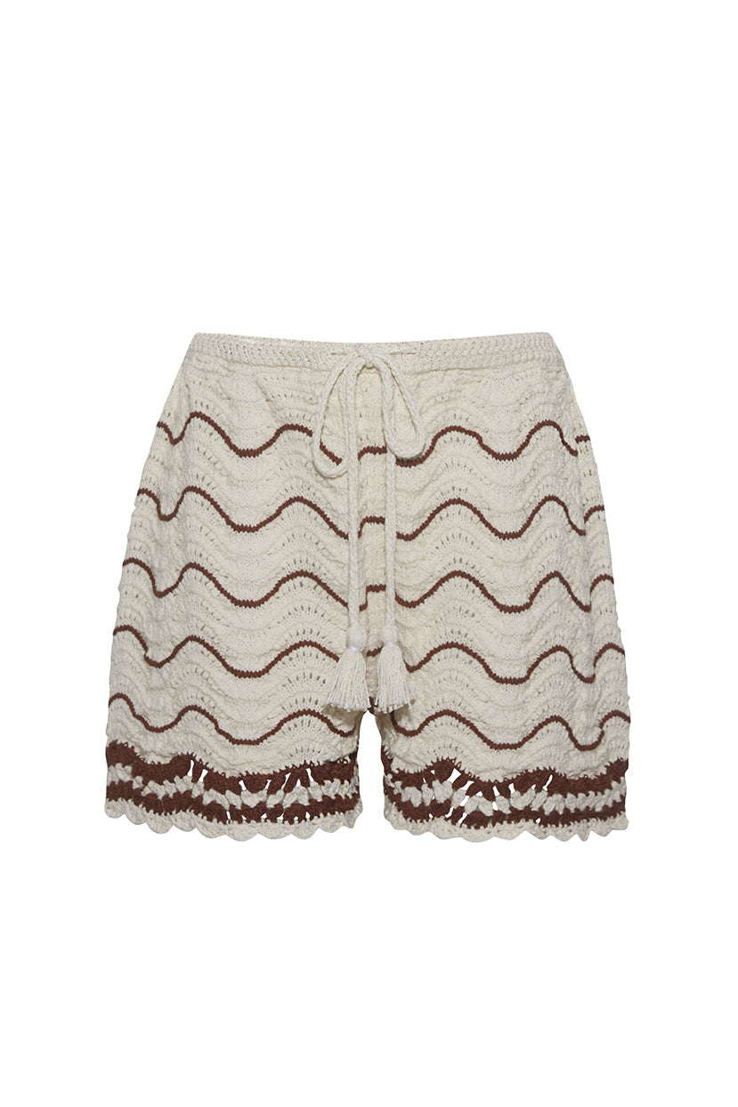 Aicha Shorts | Brown Coffee Wave