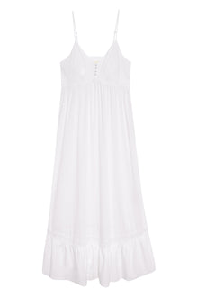 Airy poplin midi dress white