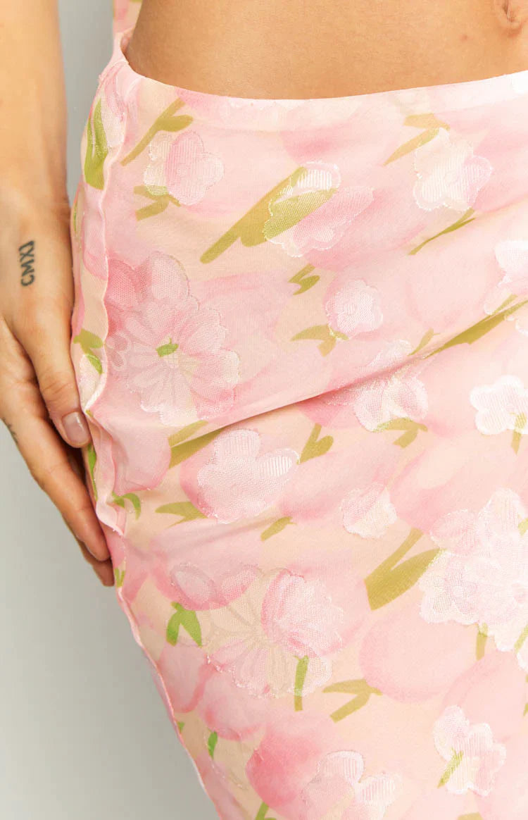 Irina Print Maxi Skirt | Pink
