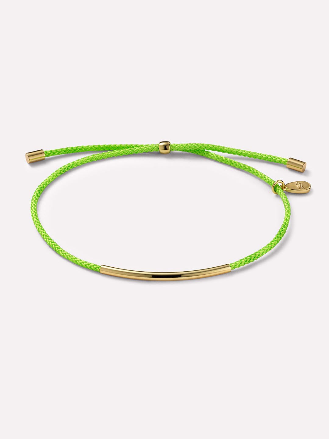LGBTQ Education Cord Bracelet | 14K Gold on Brass | Bright Green Cord