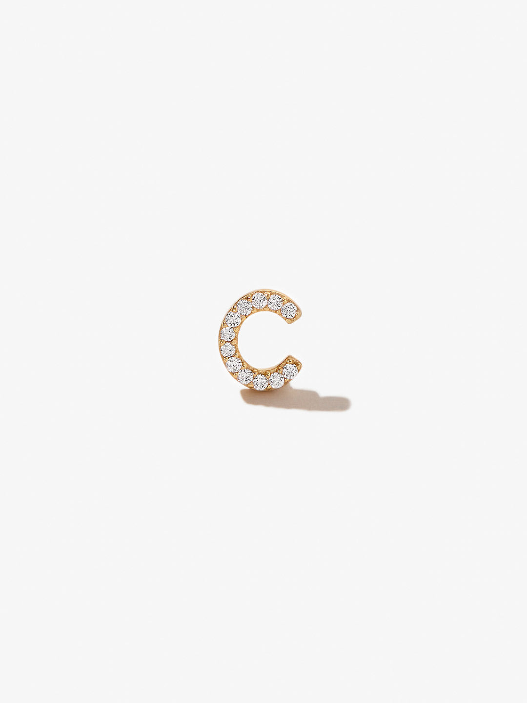 Ana Luisa Jewelry Earring Stud Letter Earring Single Letter Stud Silver - Letter C