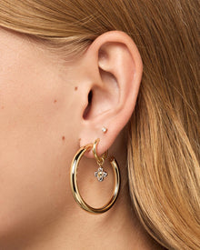 Tia Medium Hoop Earrings | 14K Gold on Brass