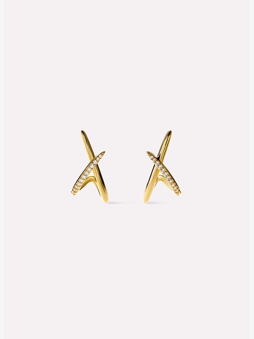 Sloane Pave Stud Earrings | 14K Gold on Brass | Cubic Zirconia
