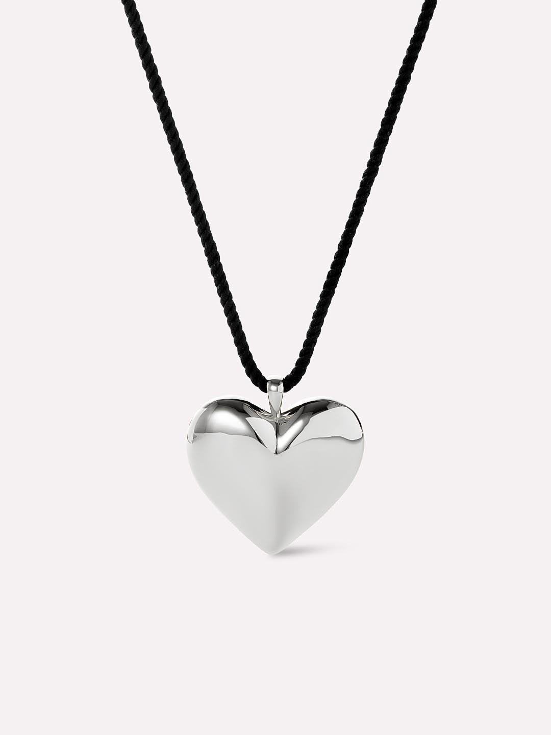 Ana Luisa Jewelry Necklace Satement Necklace Silver Heart Necklace Vera Silver Rhodium