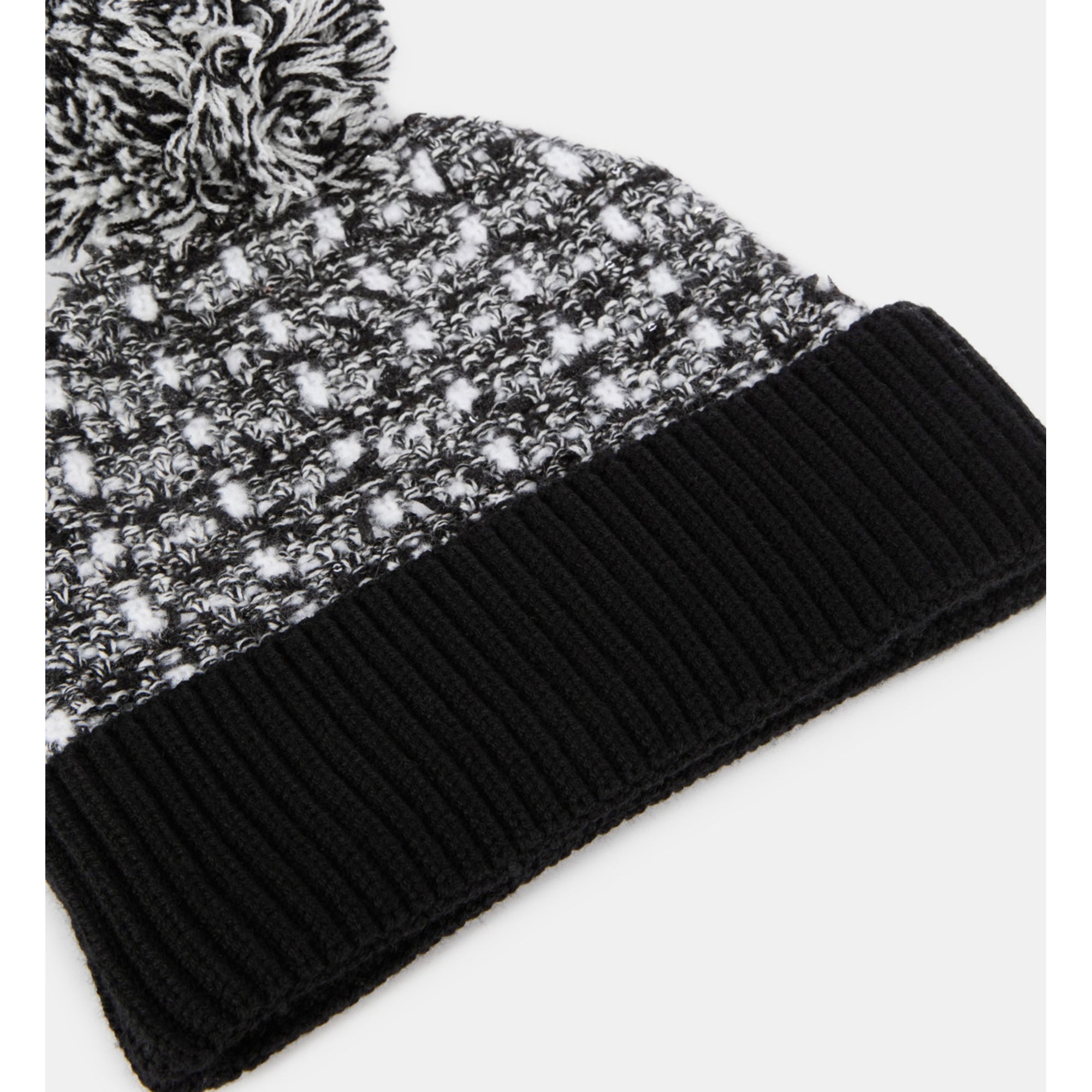 Tweed Sequined Beanie | Women | Black x White