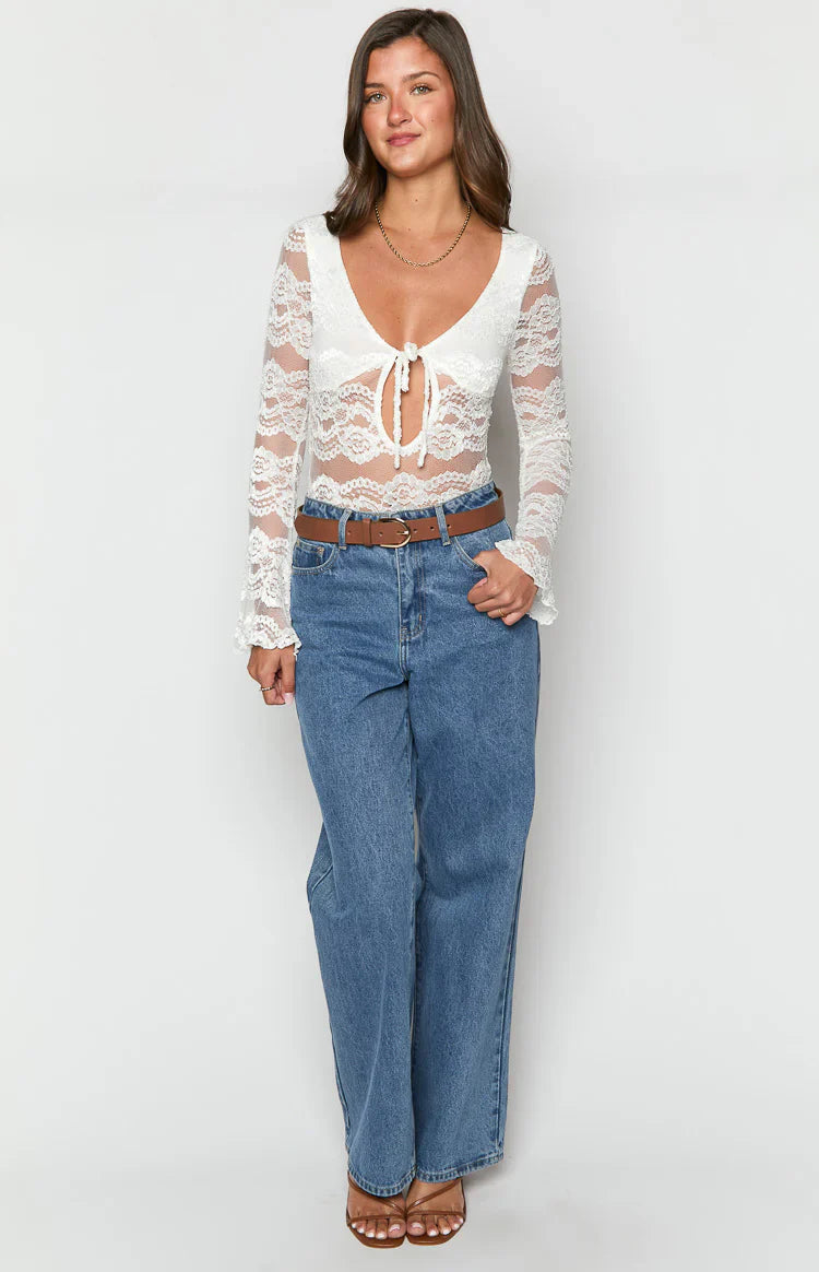Angel Lace Bodysuit | White