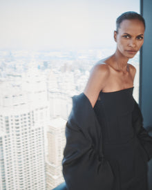 Another Tomorrow Double Face Architectural Bustier in Black – Wool Women's Top
