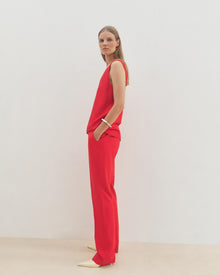 Another Tomorrow Silk Tank in Red – Silk Women's Top