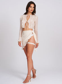 Lace Luxe Leg Garter | Beige