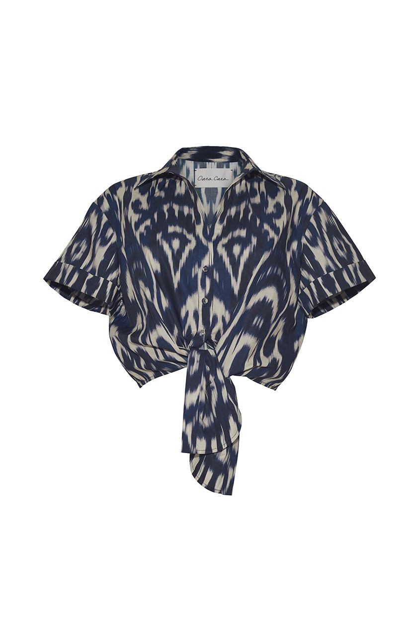 Asbury Top | Ikat Navy