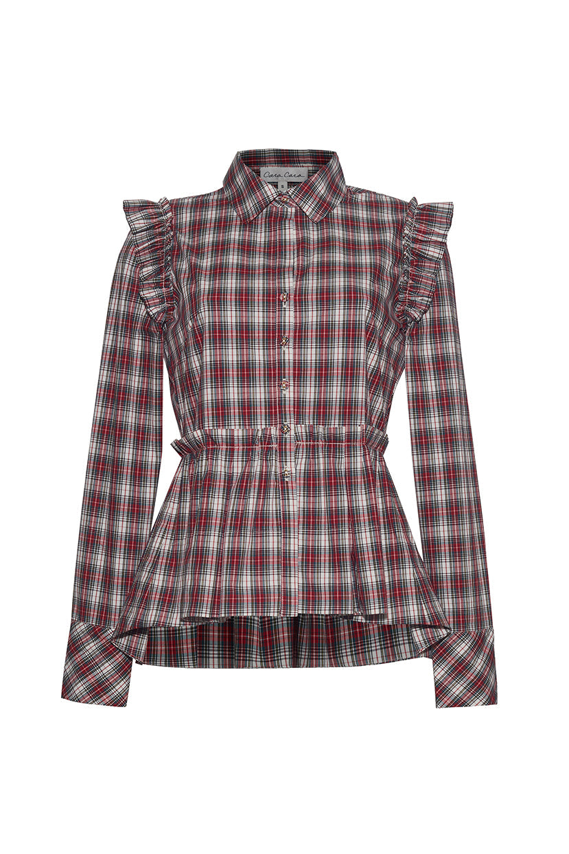 Aurelia Top | Tartan Plaid Turtledove