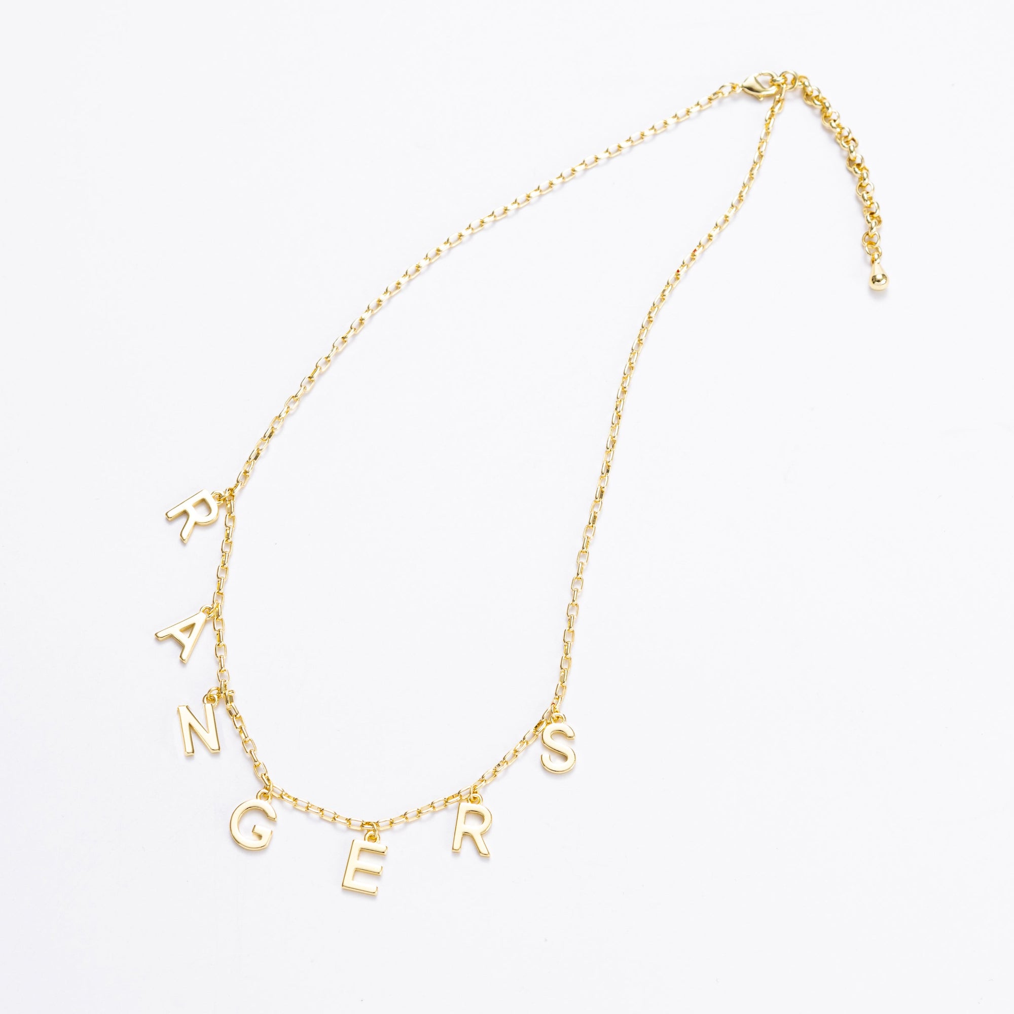 Bijoux Sport by Luv Aj MLB Charm Letter Necklace | Texas Rangers | Gold