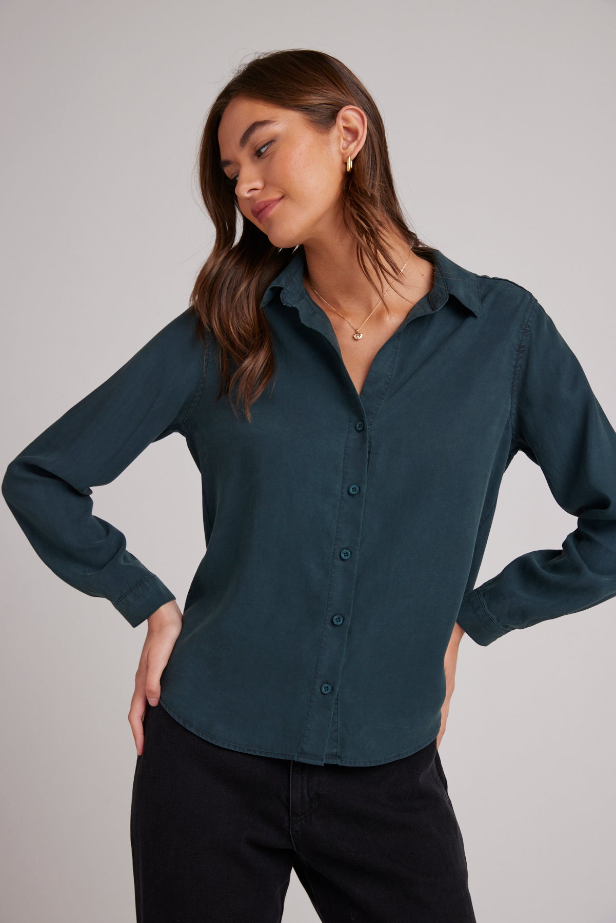 Classic Button Down - Jade Night