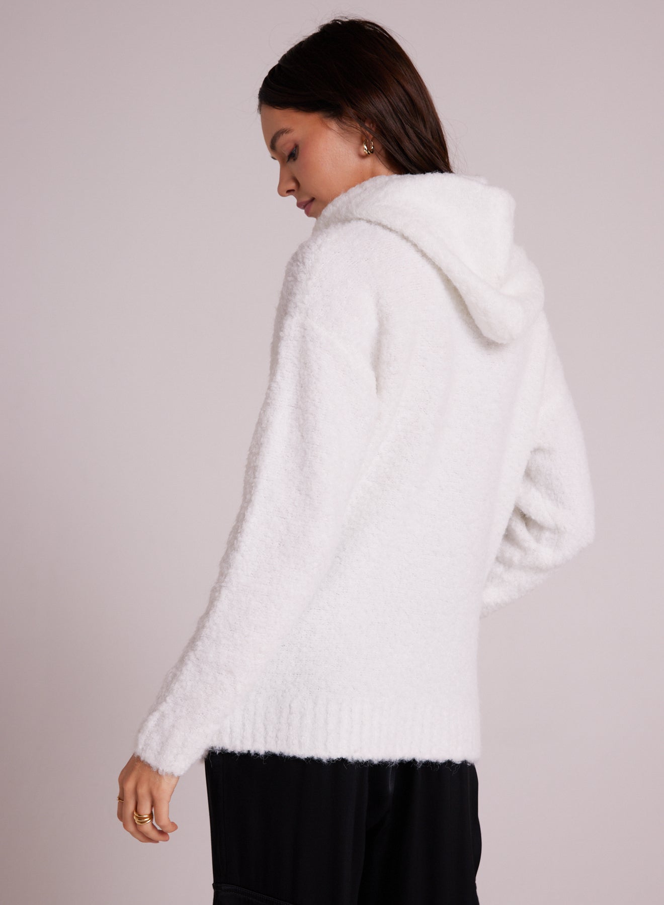 Slouchy Hoodie Sweater - Winter White