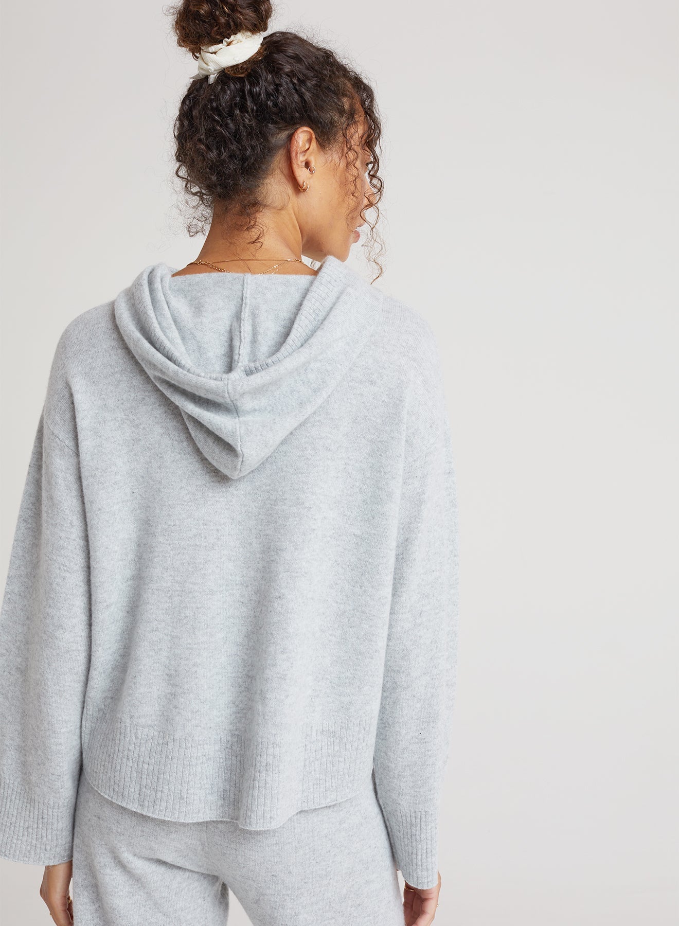 Cashmere Sweater Hoodie - Medium Heather Grey