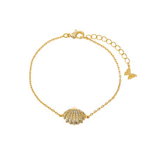 Gold Pav√© Seashell Bracelet - Adina's Jewels