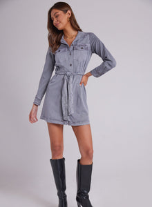 Kennedy - Flap Pocket Shirt Dress - Grey Shadow