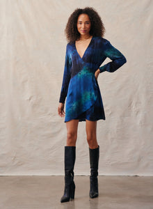 Mini Wrap Dress - Galaxy Dye