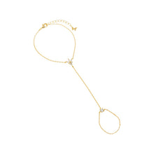 Gold CZ Marquise Cluster Hand Chain - Adina's Jewels