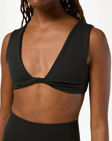 Twist Front Bra Top | Black