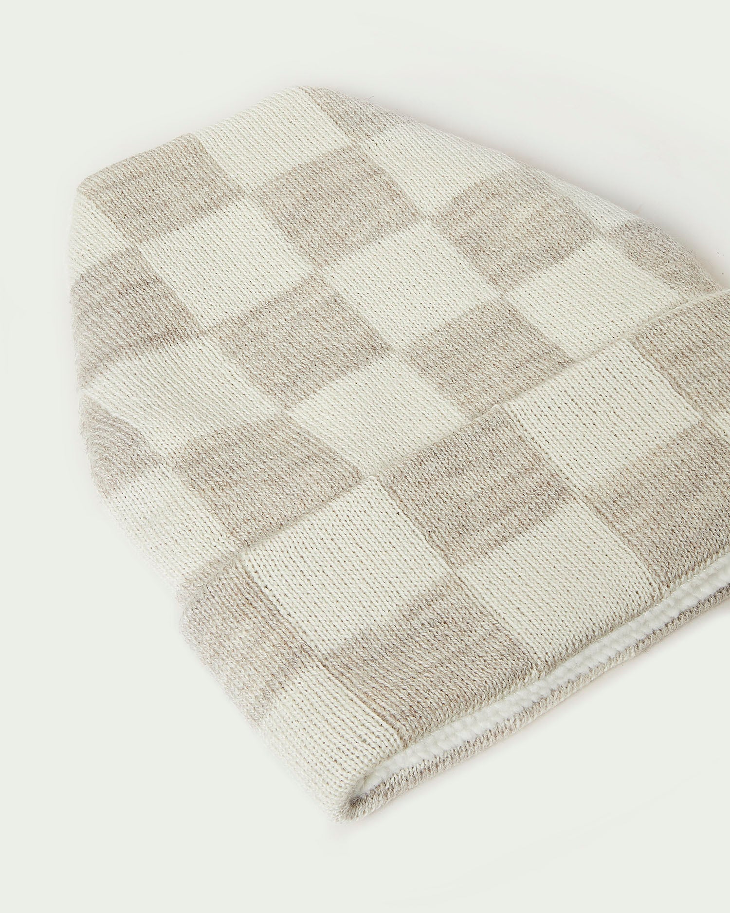 Bartlet Knit Beanie | Oatmeal/Cream Checker
