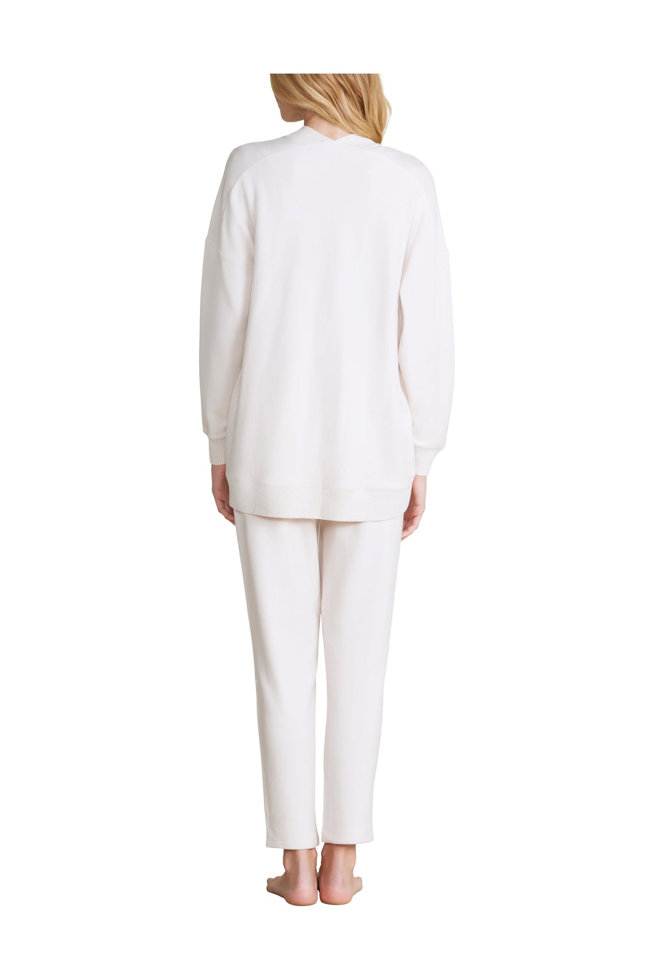 Womens | Malibu Collection Brushed Fleece Sweater Mix Cardigan | Sand Dune