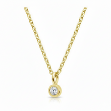 0.10 CT Round Natural Diamond | Solitaire Pendant Necklace | 18K Yellow Gold | G Color | SI2 Clarity