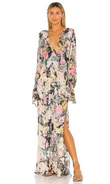 Hemant And Nandita | Teien Viscose Self Crepe Kaftan | Black