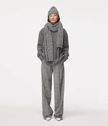 Another Tomorrow Cashmere Scarf in Black/Ivory – Cashmere