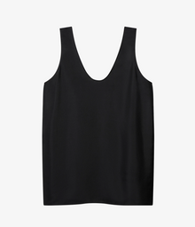 Another Tomorrow Silk Tank in Black – Silk Women's Top