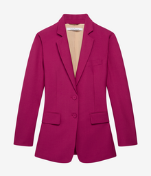 Another Tomorrow Oversized Blazer in Magenta – Wool Women's Jacket