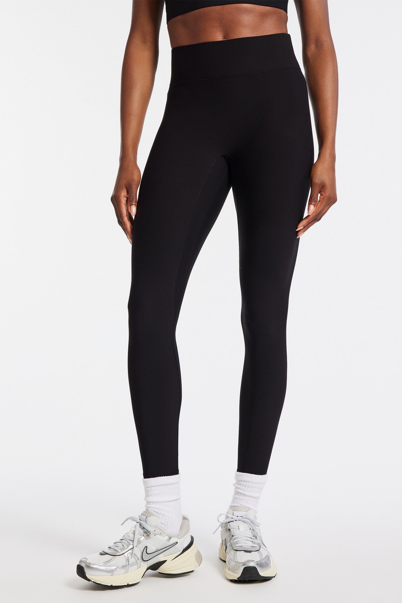 Center Stage Rib Legging | Black