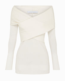 Boa Wrapped Rib Top | Ivory