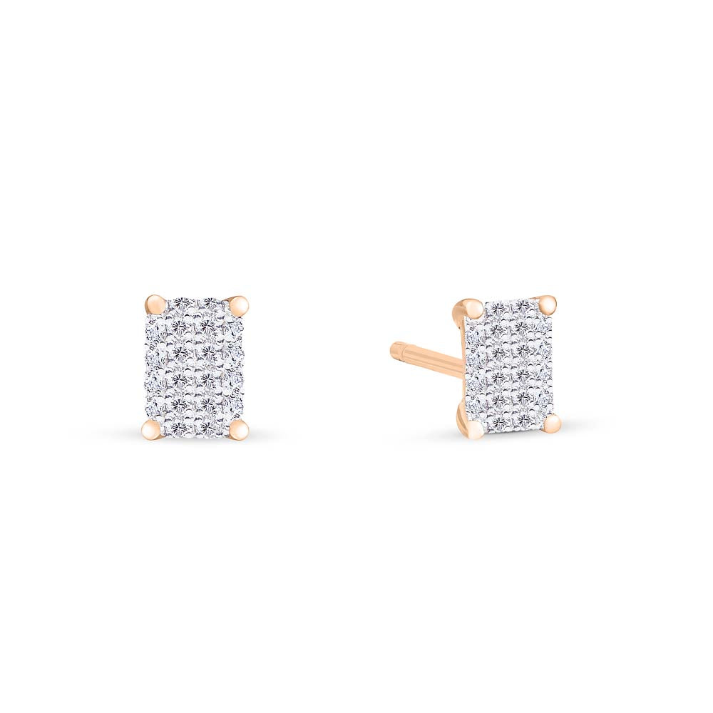Diamond Midnight Studs | 18K Rose Gold