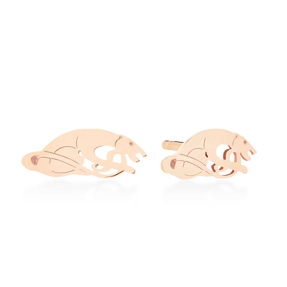 Panther Studs | 18K Rose Gold