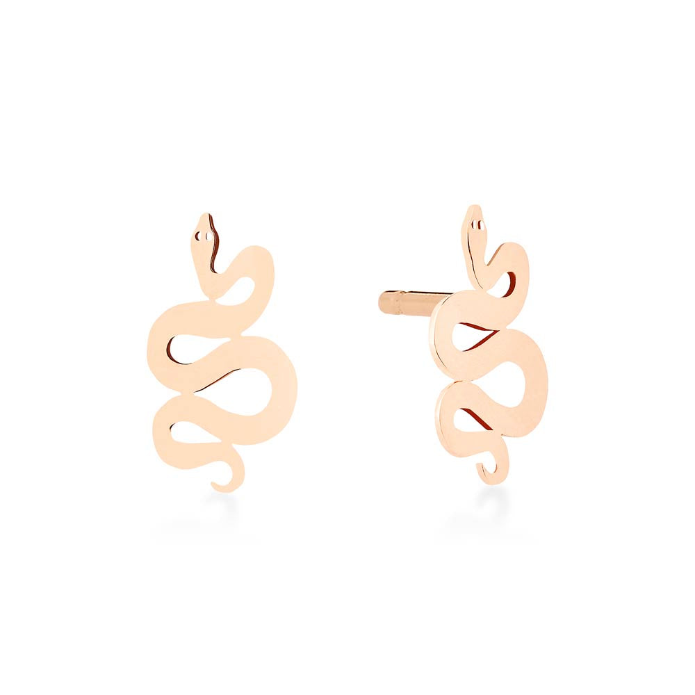 Snake Studs | 18K Rose Gold