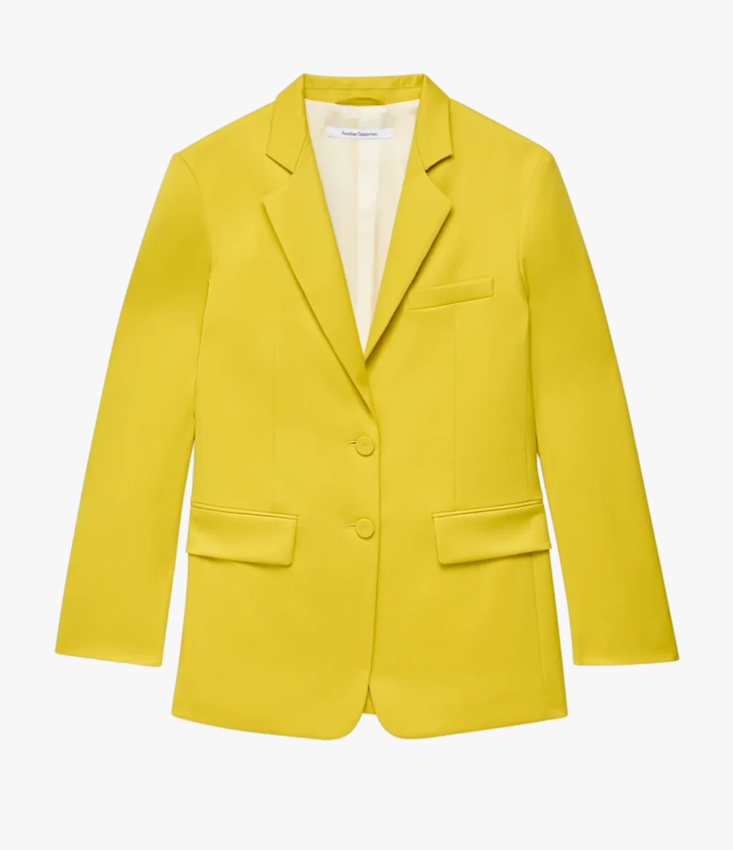 Another Tomorrow Oversized Blazer in Bright Chartreuse – Wool Women's Jacket