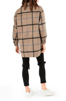 Back Together Belted Shacket | Women | Oat Plaid