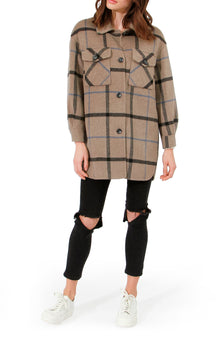 Back Together Belted Shacket | Women | Oat Plaid