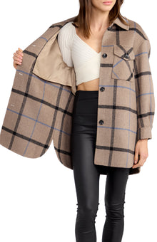 Back Together Belted Shacket | Women | Oat Plaid