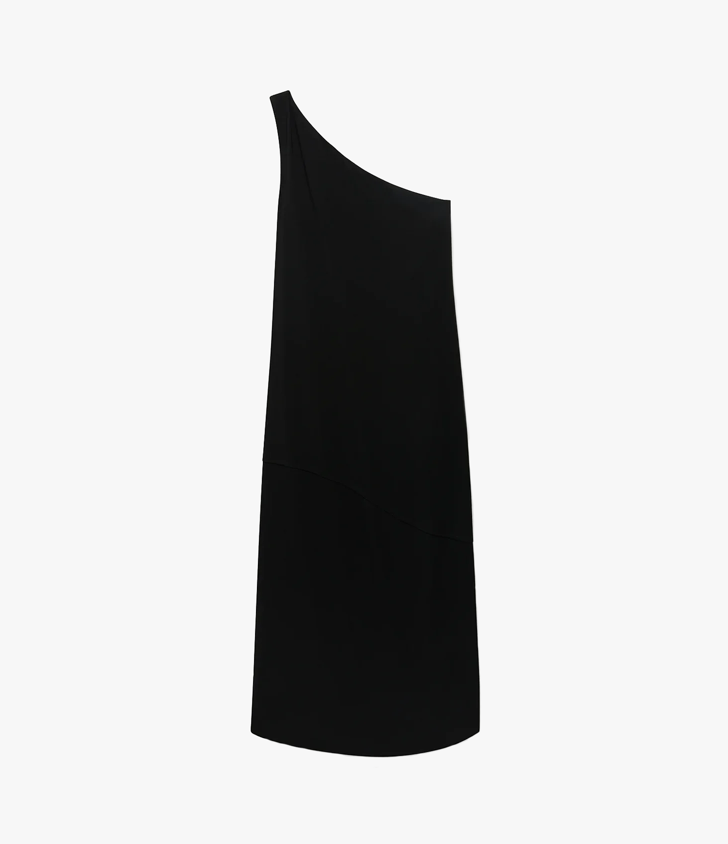 Another Tomorrow One Shoulder Bubble Sheath in Black – Crêpe
