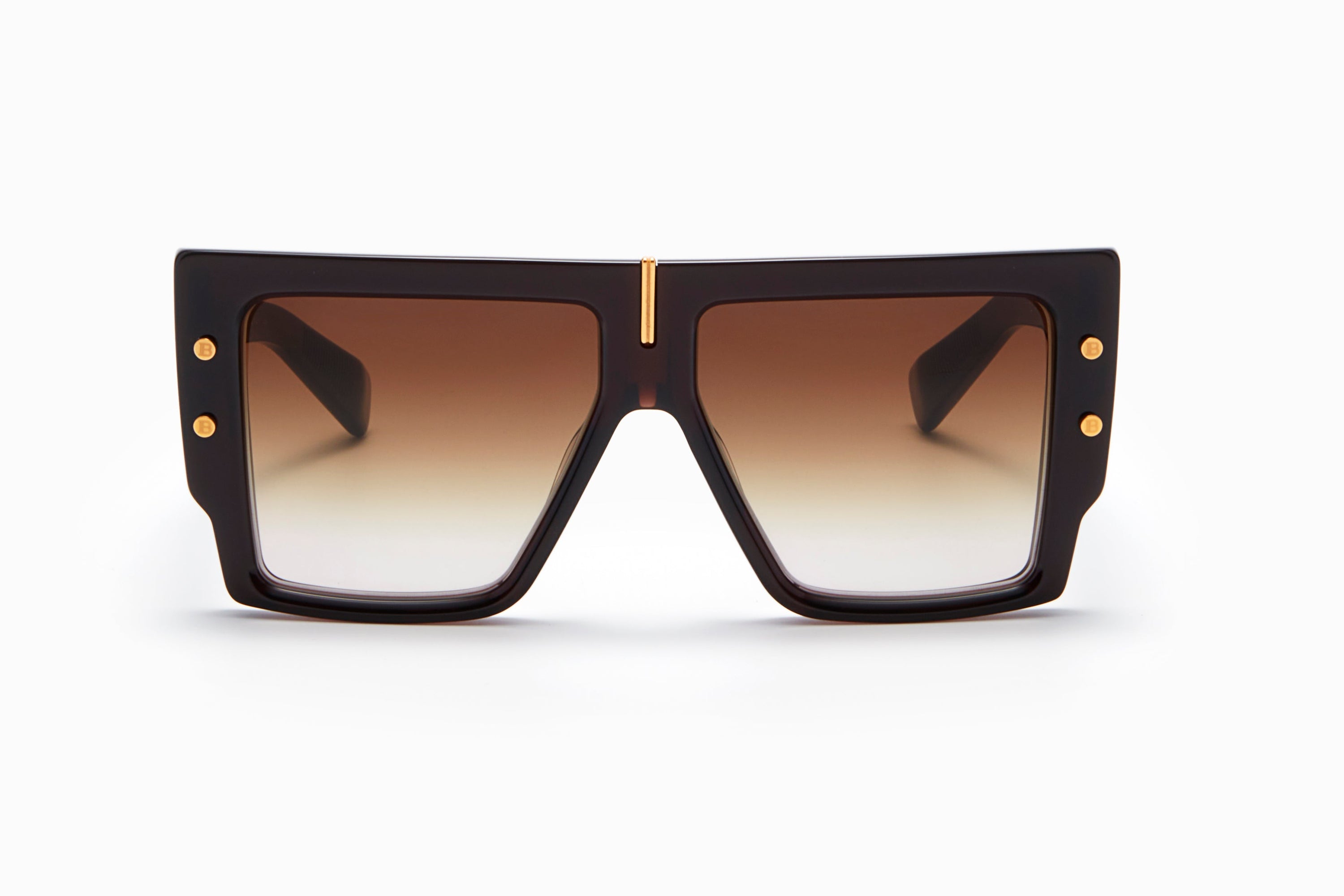 Unisex | B - Grand Sunglass | Crystal Chocolate Brown - Yellow Gold | Dark Brown Gradient
