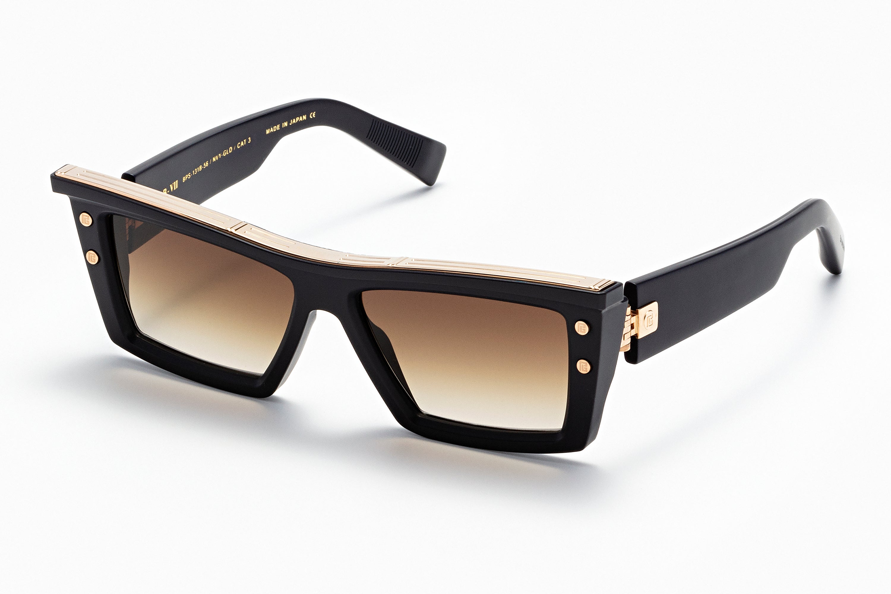 Womens | B - VII Sunglass | Matte Navy - White Gold | Dark Brown Gradient