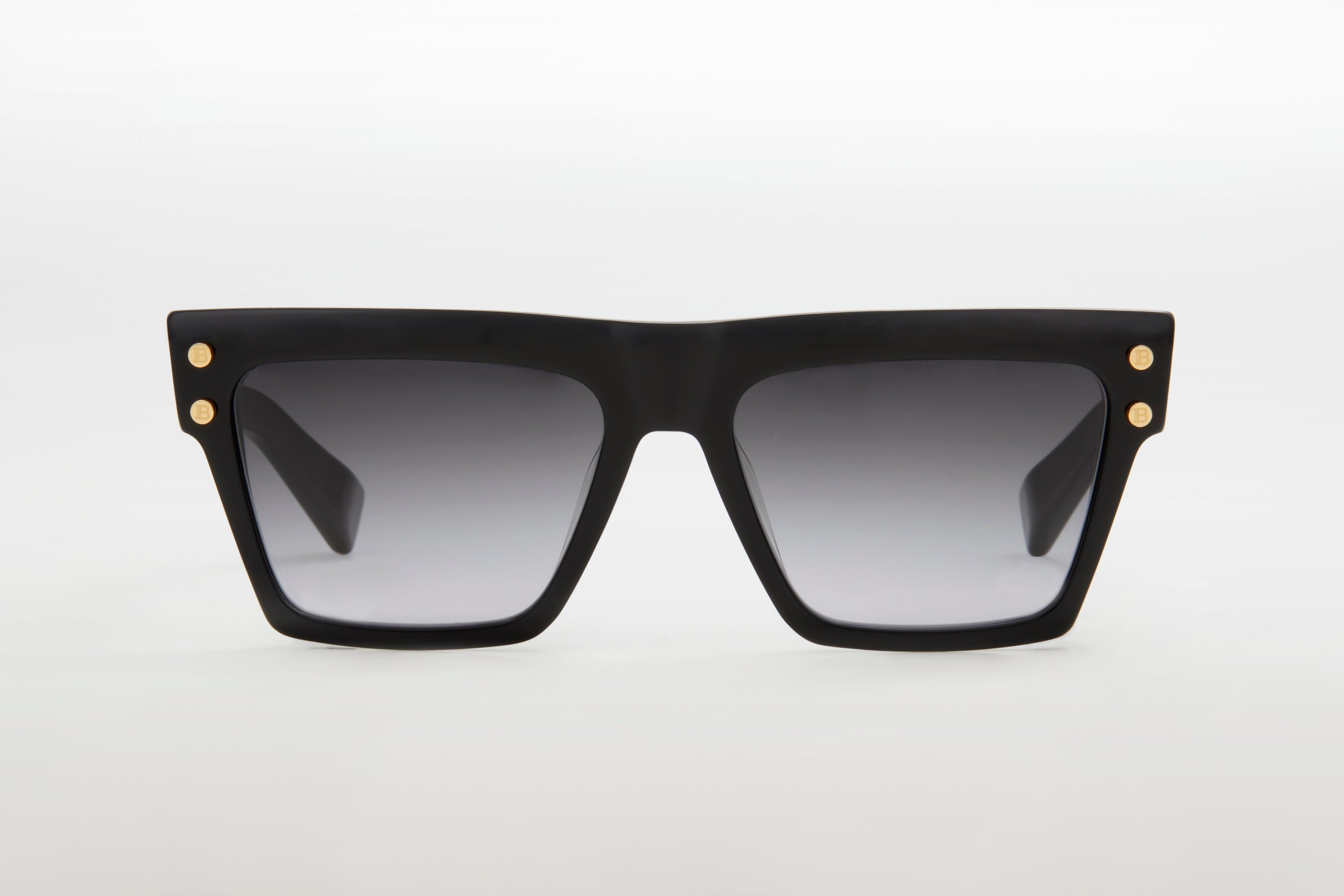 Unisex | B - V Sunglass | Black - Gold | Dark Grey Gradient