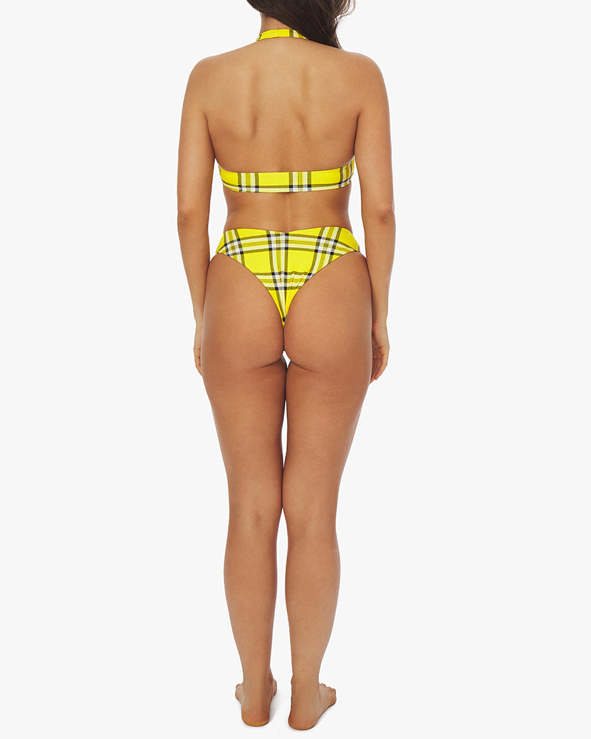 Delilah 90's Plaid Bikini Bottom | Vibrant Yellow